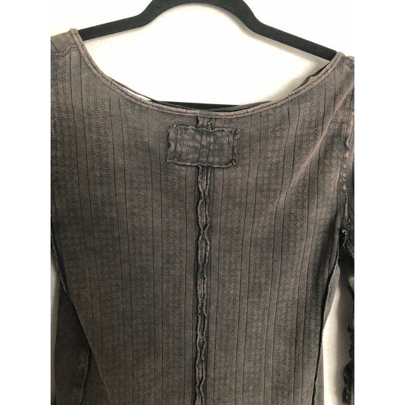 We The Free Pointelle Henley Top Women's Small Black NEW - Picture 5 of 6